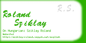 roland sziklay business card